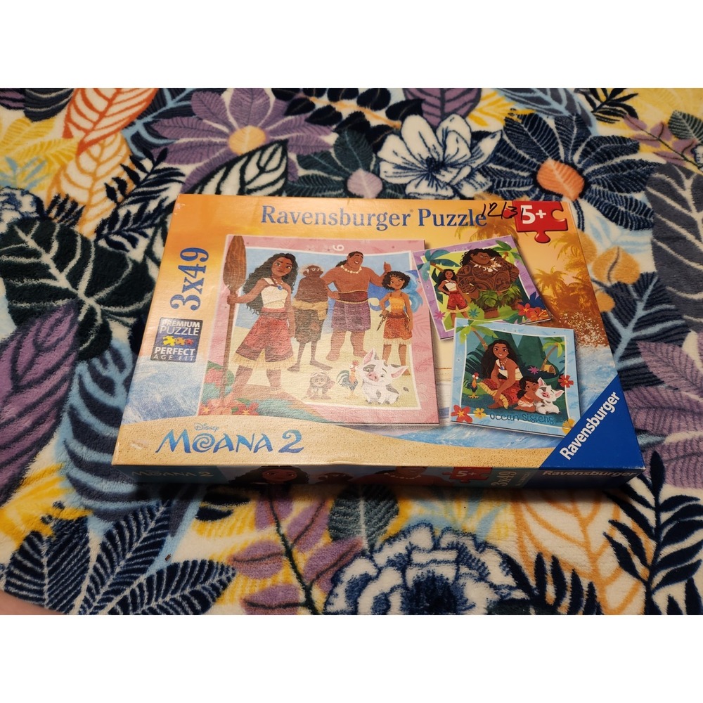 Disney Moana 2 ~ 3 x 49‎ pieces Jigsaw Puzzles Ravensburger 5+ Opened Box New